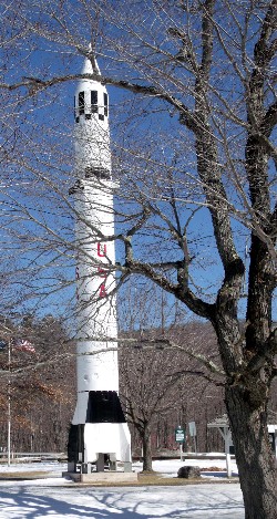A Redstone ballistic missile on display in Warren, NH