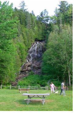 Beaver Brook Falls Recreation Area, about 4 miles north of Colebrook on Route 145.