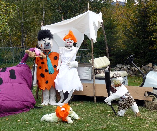 Pumpkin People in Jakson, NH as the Flintstones.
